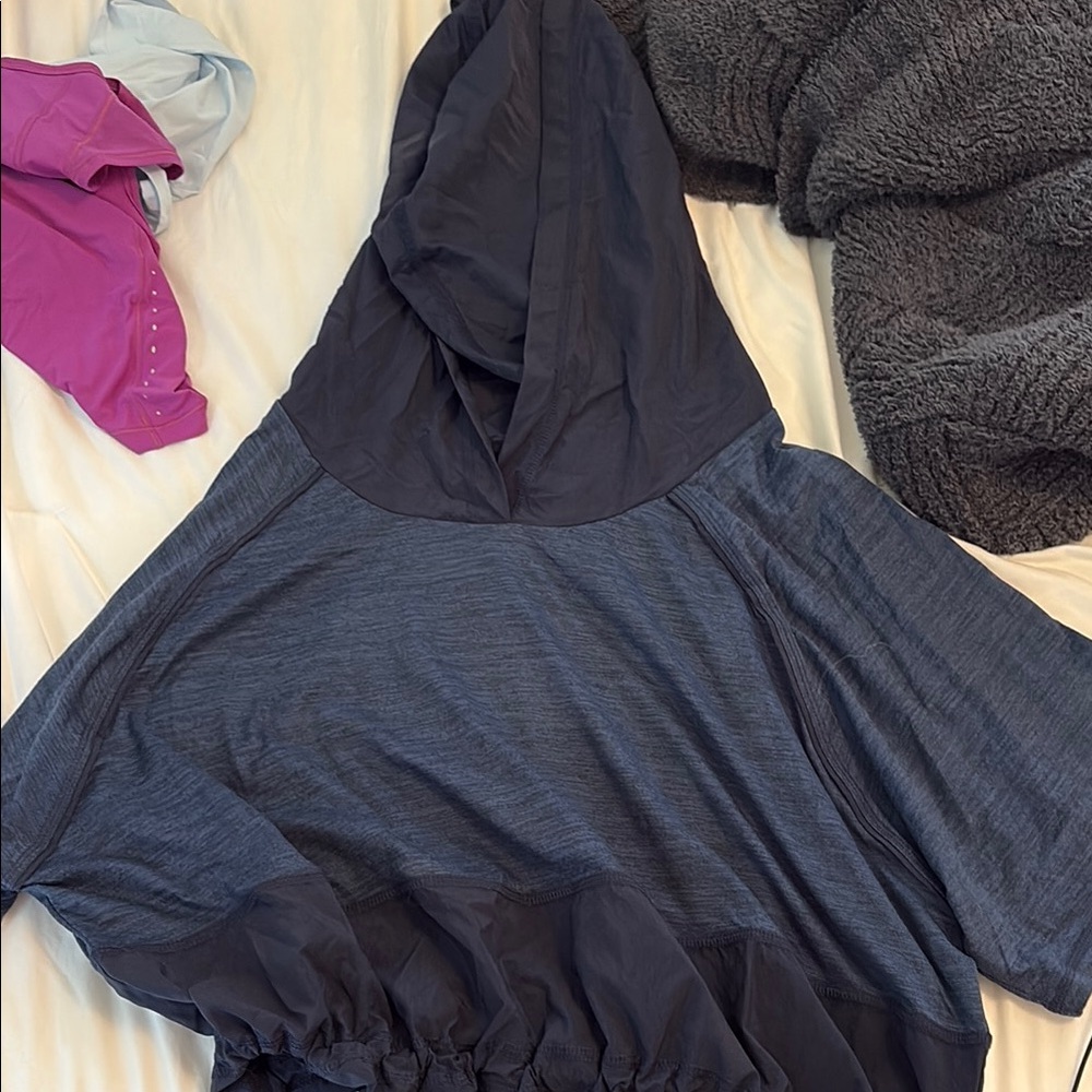 Dark Gray Hooded Poncho